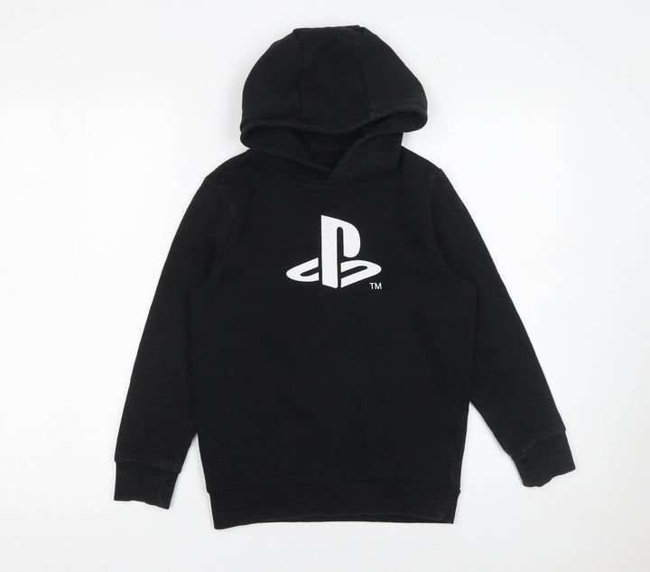 PlayStation Boys Black Pullover Hoodie 8-9 Years Fleece Graphic Logo
