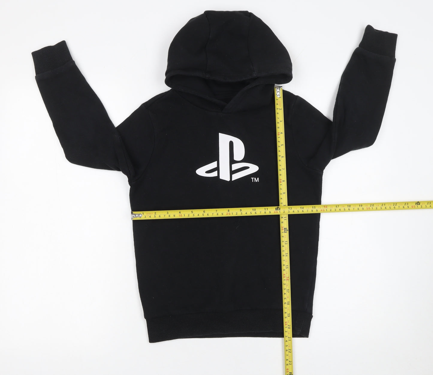 PlayStation Boys Black Pullover Hoodie 8-9 Years Fleece Graphic Logo