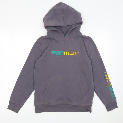 Animal Girls Grey Hoodie 11-12 Years Pullover Fleece Hooded Sweatshirt