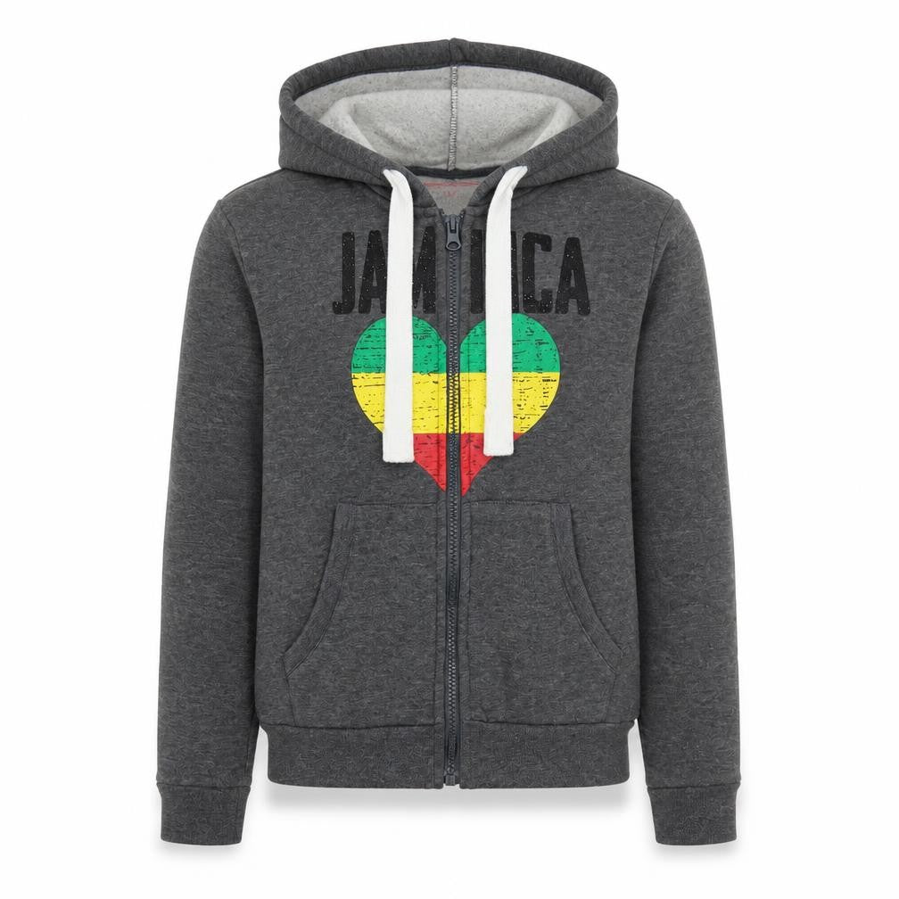 Sun Kissed Girls Grey Full Zip Hoodie Jamaica Heart Graphic 6-8 Years