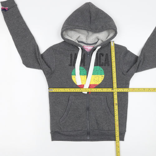 Sun Kissed Girls Grey Full Zip Hoodie Jamaica Heart Graphic 6-8 Years