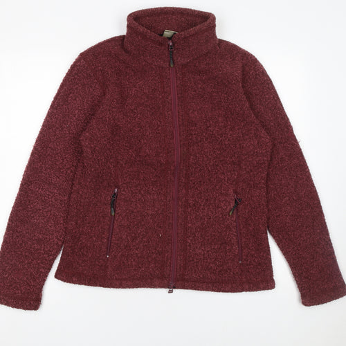 Maui Womens Red Full Zip Fleece Jacket Size 10