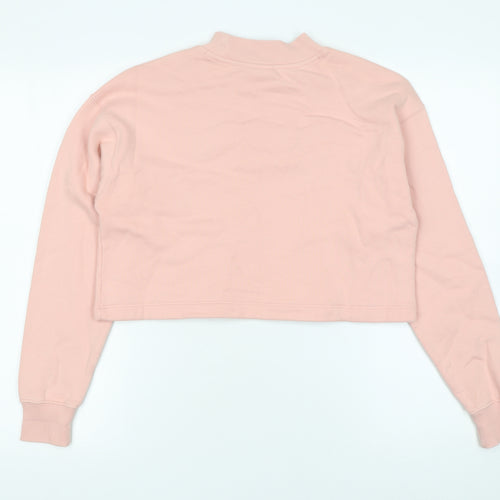 Champion Women's Pink Cropped Pullover Sweatshirt Small
