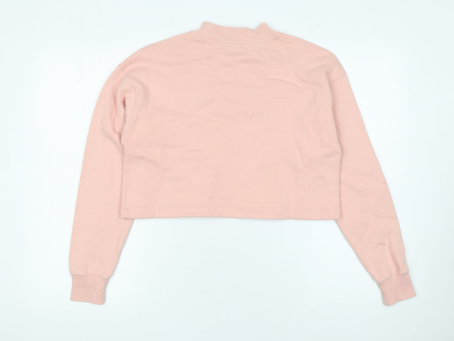 Champion Women's Pink Cropped Pullover Sweatshirt Small