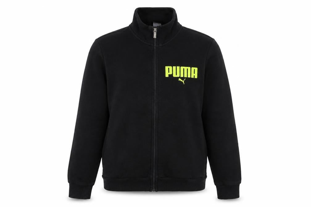 Puma Womens Black Full Zip Hoodie Sweatshirt Size L Logo Design