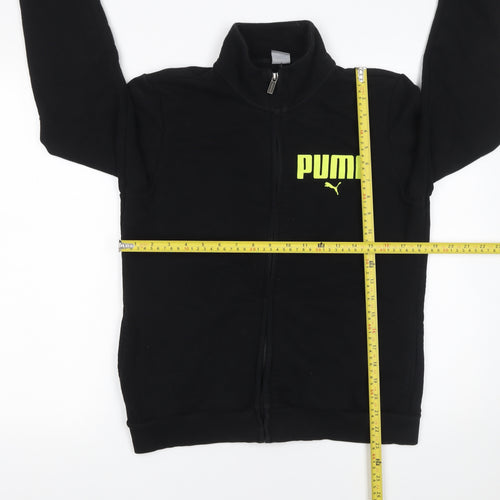 Puma Womens Black Full Zip Hoodie Sweatshirt Size L Logo Design