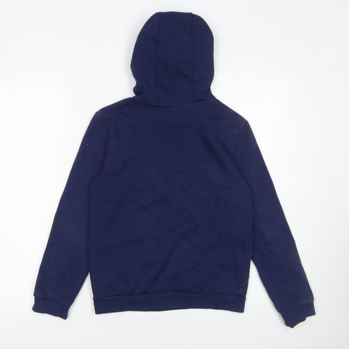 Adidas Boys Blue Pullover Hoodie 9-10 Years Regular Fit Fleece Sweatshirt