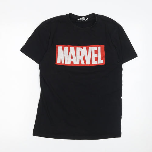 Marvel Men’s Black Avengers Logo Graphic T-Shirt M Regular Fit