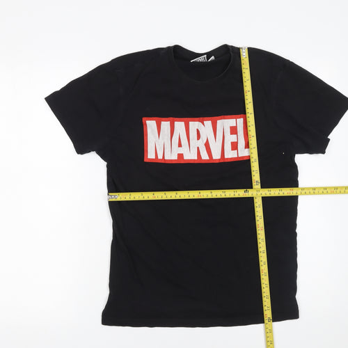 Marvel Men’s Black Avengers Logo Graphic T-Shirt M Regular Fit