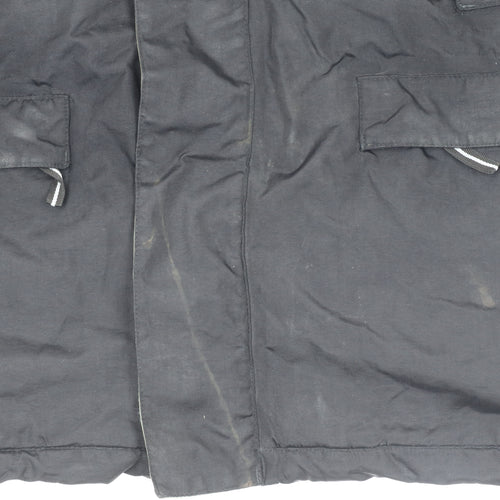 Kooga Men's Black Ospreys Rugby Parka Jacket Size M Hooded Waterproof