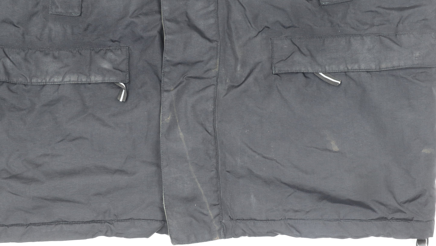Kooga Men's Black Ospreys Rugby Parka Jacket Size M Hooded Waterproof