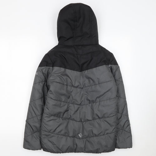Regatta Boys Grey Hooded Puffer Jacket 13 Years Lined Water Resistant