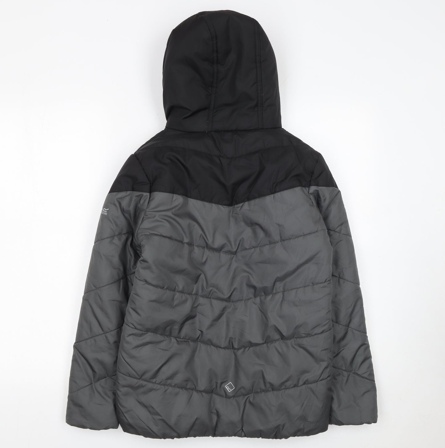 Regatta Boys Grey Hooded Puffer Jacket 13 Years Lined Water Resistant