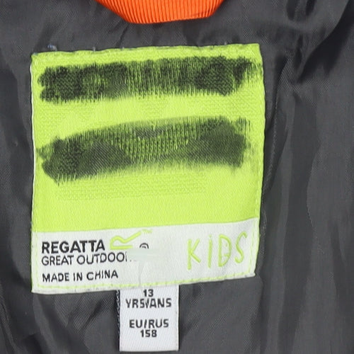 Regatta Boys Grey Hooded Puffer Jacket 13 Years Lined Water Resistant