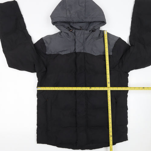 National Geographic Men's Black M Puffer Jacket Hooded Insulated Winter Coat