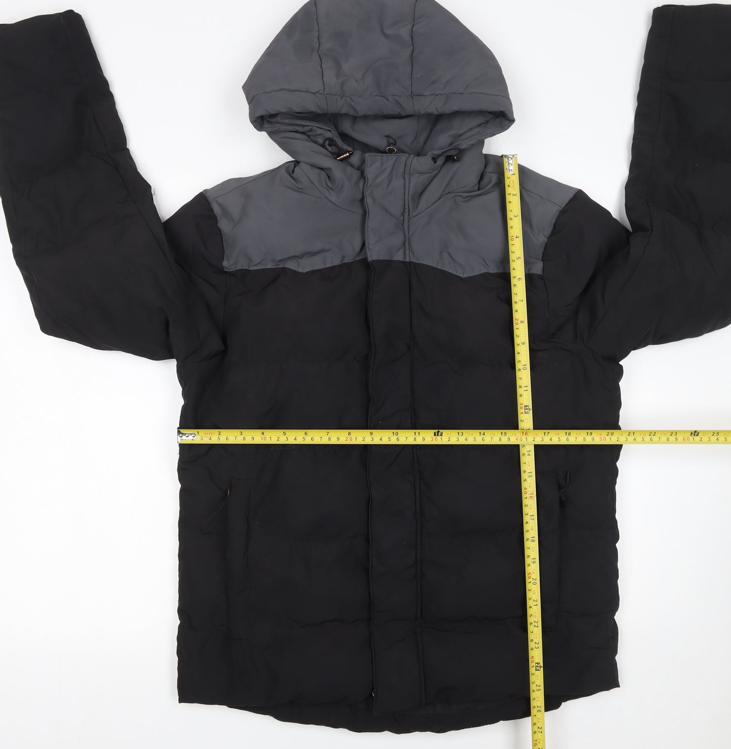 National Geographic Men's Black M Puffer Jacket Hooded Insulated Winter Coat