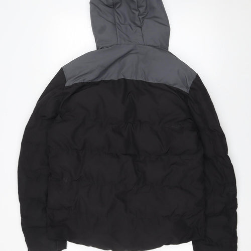 National Geographic Men's Black M Puffer Jacket Hooded Insulated Winter Coat