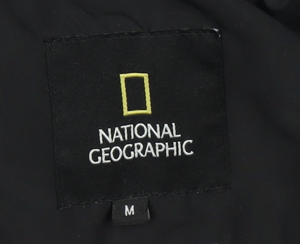 National Geographic Men's Black M Puffer Jacket Hooded Insulated Winter Coat