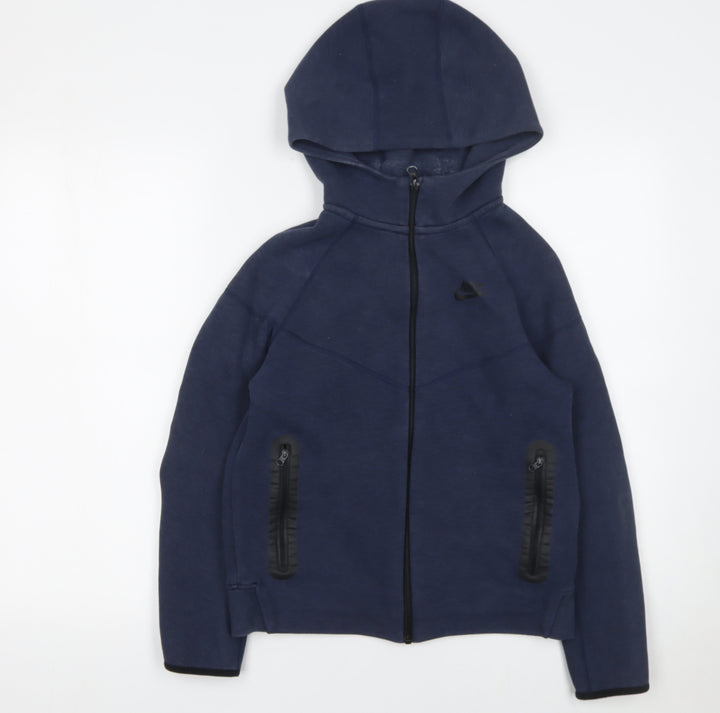 Nike Boys Blue Full Zip Hoodie Large 13-14 Years Cotton Blend Sportswear