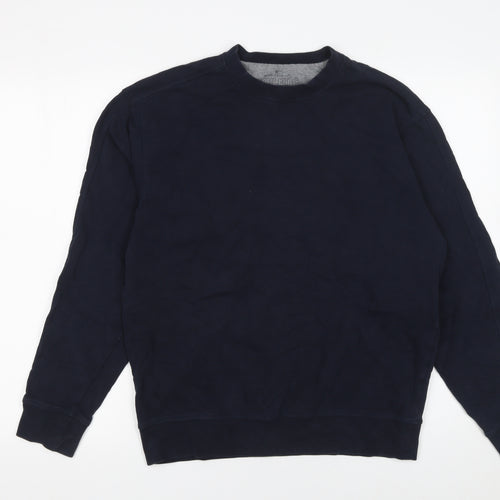 Marks and Spencer Men's Blue Small Crew Neck Cotton Sweatshirt