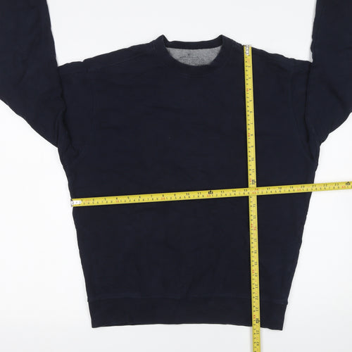 Marks and Spencer Men's Blue Small Crew Neck Cotton Sweatshirt