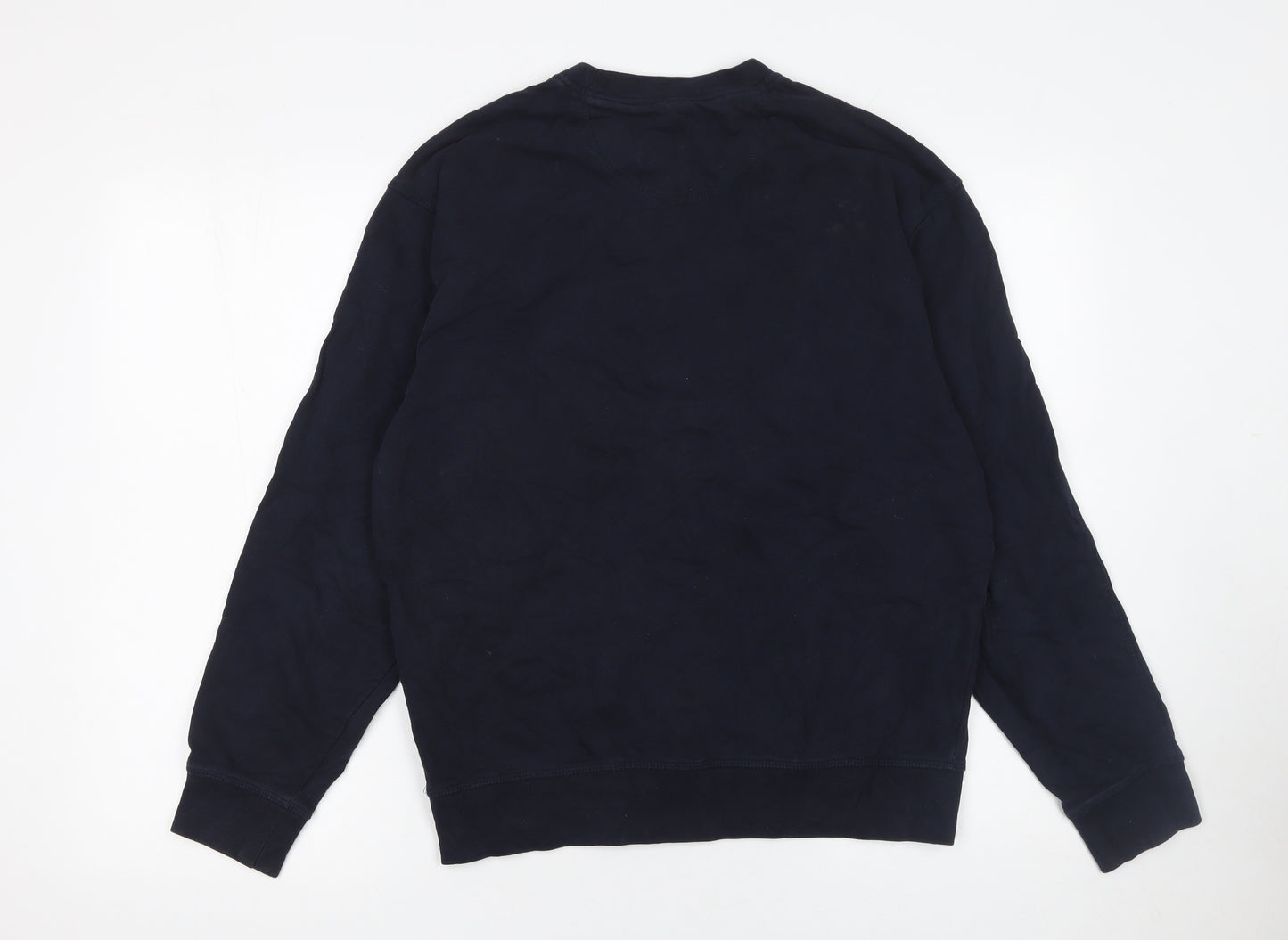Marks and Spencer Men's Blue Small Crew Neck Cotton Sweatshirt