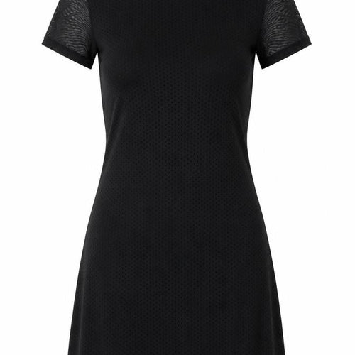 Pull&Bear Womens Black XS Bodycon Mesh Short Sleeve Dress