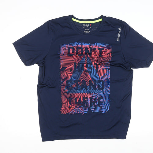 Reebok Men's Blue Graphic Print Sports T-Shirt Size M