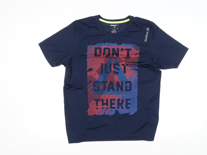 Reebok Men's Blue Graphic Print Sports T-Shirt Size M