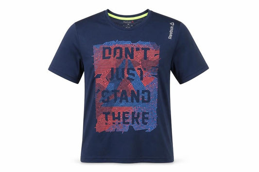 Reebok Men's Blue Graphic Print Sports T-Shirt Size M