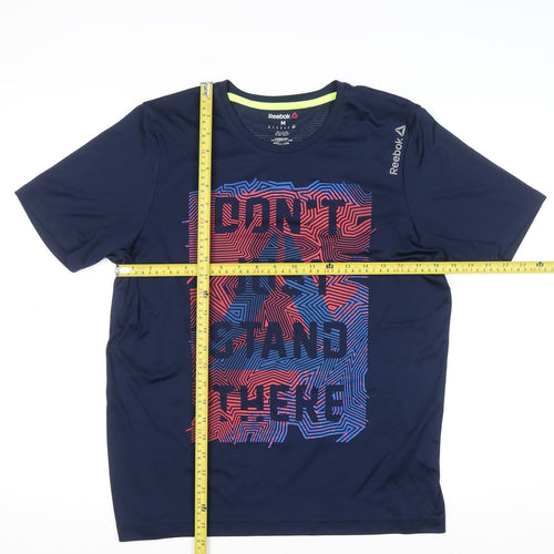 Reebok Men's Blue Graphic Print Sports T-Shirt Size M