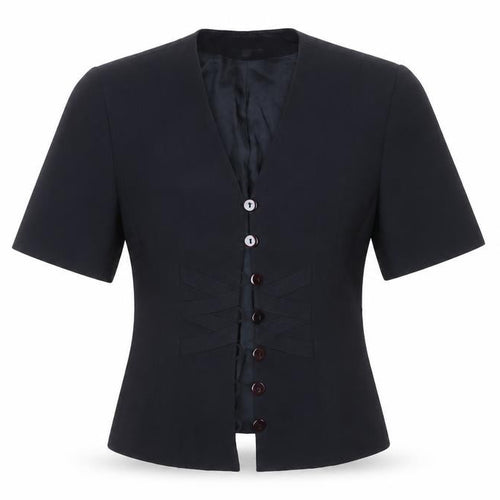 Cartoon Women’s Black Short Sleeve Single-Breasted Suit Jacket Size 10