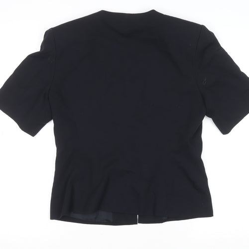 Cartoon Women’s Black Short Sleeve Single-Breasted Suit Jacket Size 10