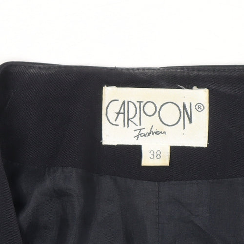 Cartoon Women’s Black Short Sleeve Single-Breasted Suit Jacket Size 10