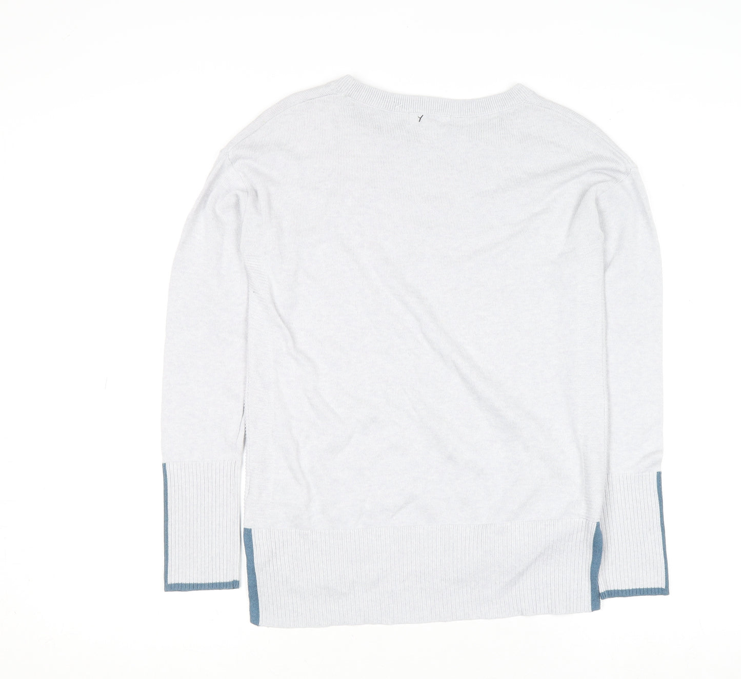 White Stuff Women's White Crew Neck Cotton Blend Jumper Size 6