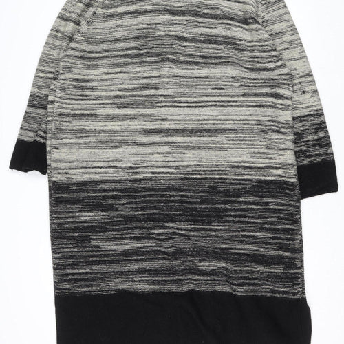 Massimo Dutti Women’s Grey Wool Blend Long Line Cardigan Size 22