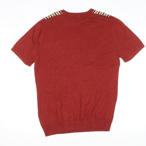 Next Women’s Red Striped Cotton Short Sleeve T-Shirt Size L
