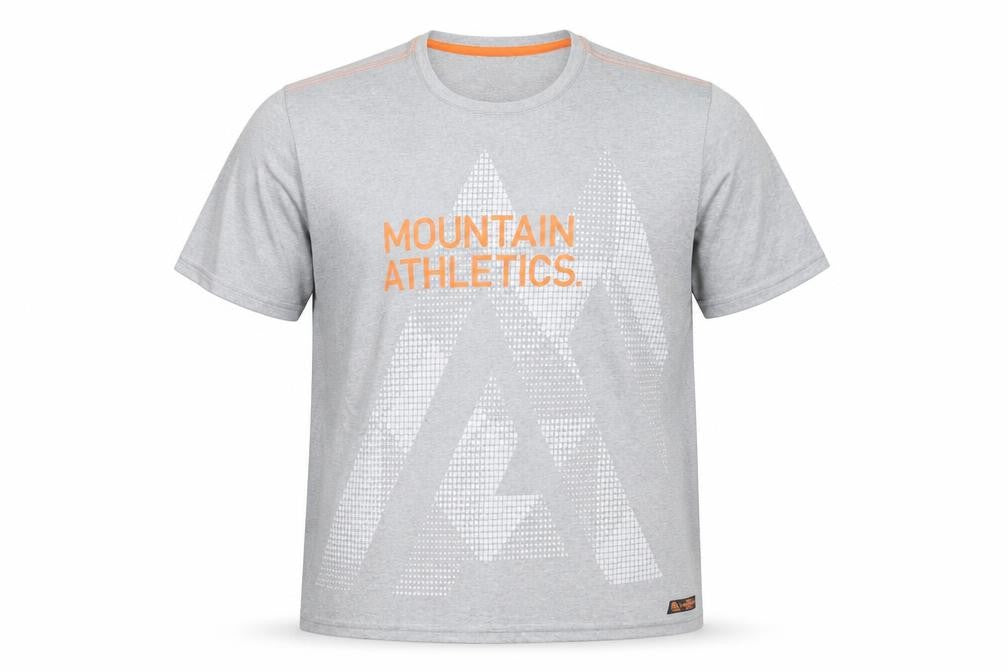 Front view of The North Face Men's Grey Mountain Athletics Polyester T-Shirt M