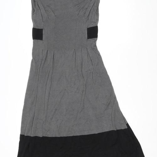 Designers at Debenhams Grey Colourblock Fit & Flare Womens Dress Size 12