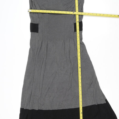 Designers at Debenhams Grey Colourblock Fit & Flare Womens Dress Size 12