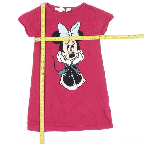 H&M Girls Pink Minnie Mouse T-Shirt Disney Short Sleeve 5-6 Years
