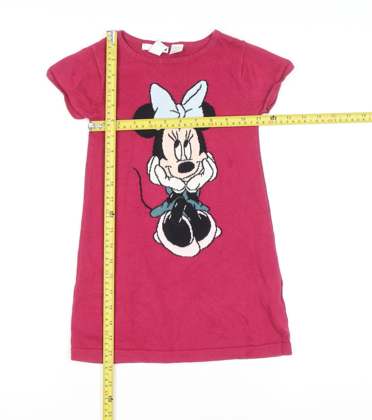 H&M Girls Pink Minnie Mouse T-Shirt Disney Short Sleeve 5-6 Years