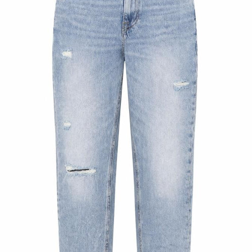River Island Women Blue Size 6 Mom Distressed High Rise Jeans