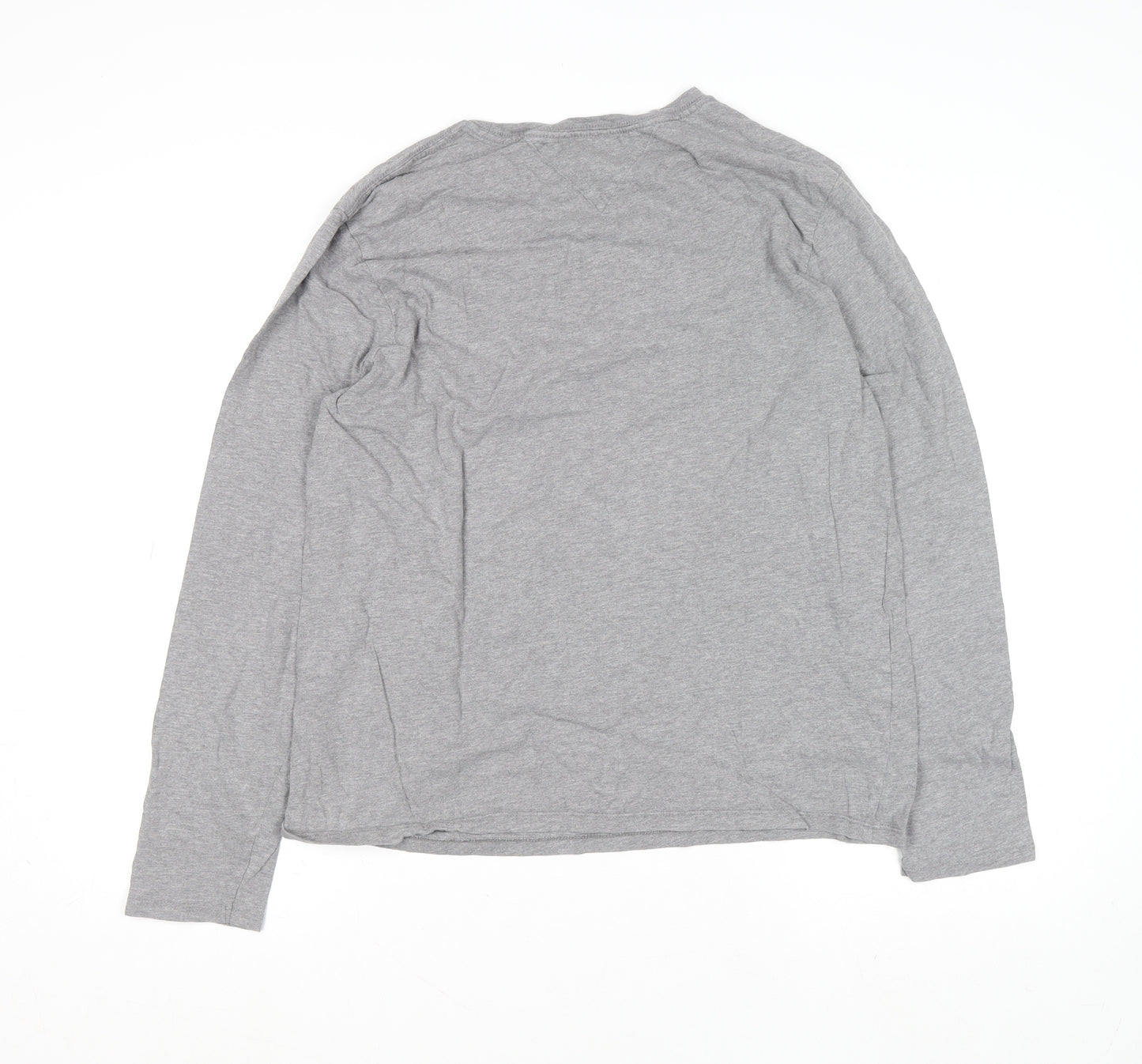 Tommy Hilfiger Men's Grey Long Sleeve Graphic Cotton Top M