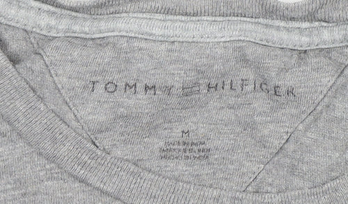 Tommy Hilfiger Men's Grey Long Sleeve Graphic Cotton Top M