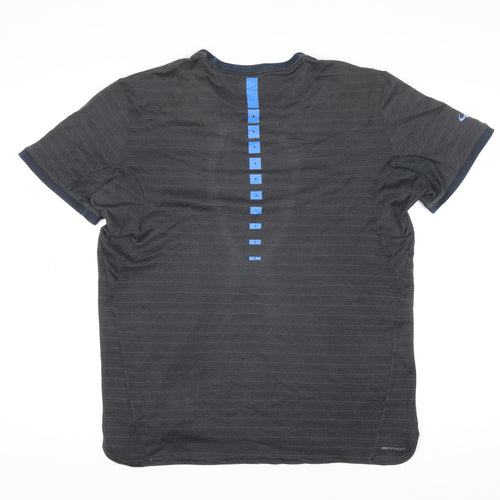 Nike Mens Black AeroReact Running T-Shirt Size S Lightweight Breathable