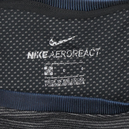 Nike Mens Black AeroReact Running T-Shirt Size S Lightweight Breathable