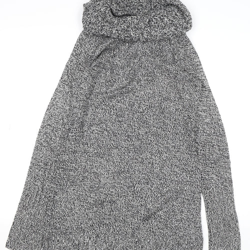 H&M Womens Grey Cowl Neck Chunky Knit Pullover Jumper Size 8