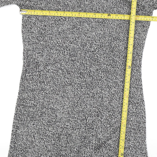 H&M Womens Grey Cowl Neck Chunky Knit Pullover Jumper Size 8