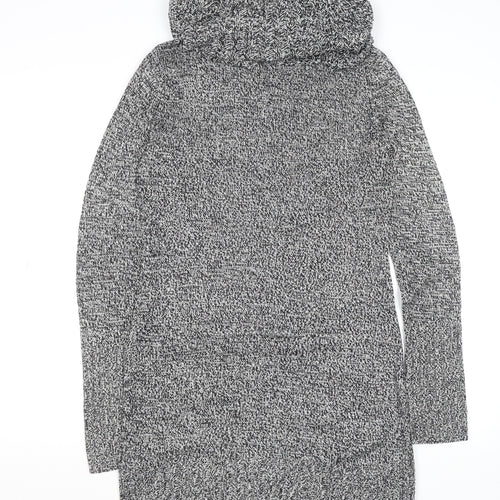 H&M Womens Grey Cowl Neck Chunky Knit Pullover Jumper Size 8